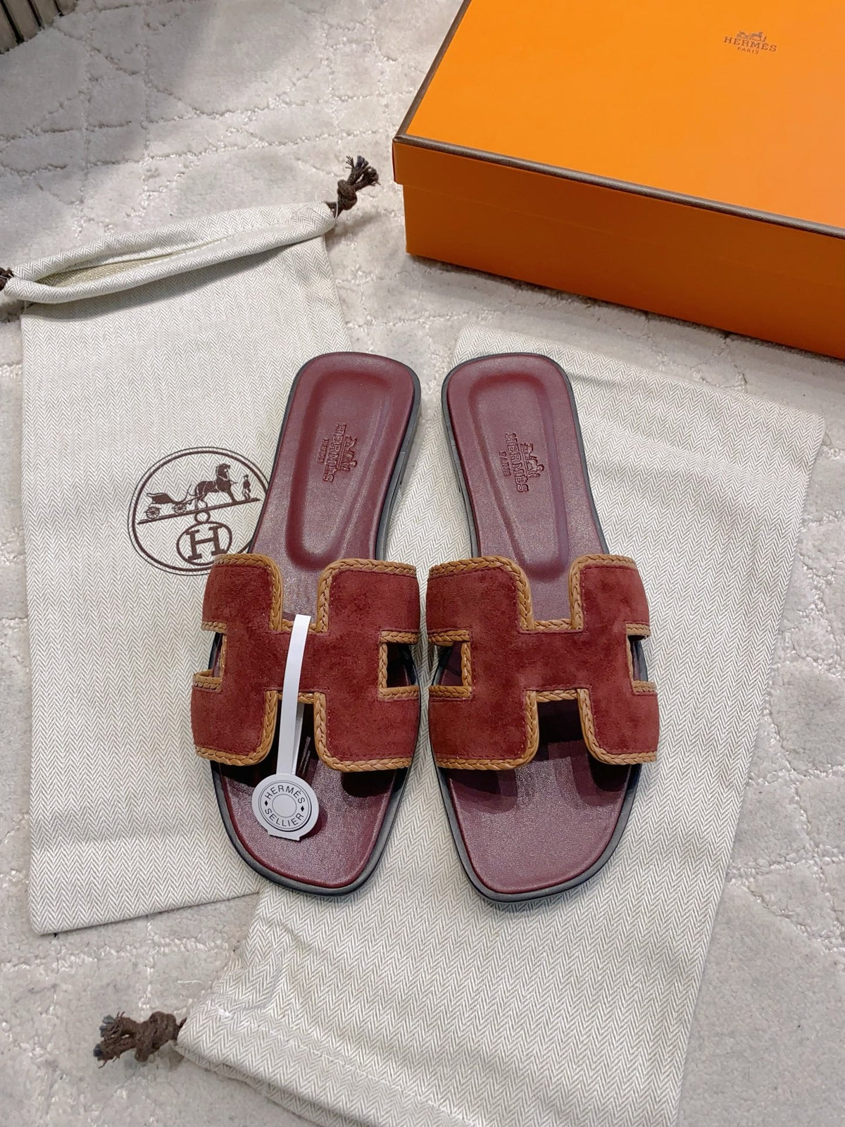 HM 26s Oran Sandal Burgundy Suede Goatskin 724345