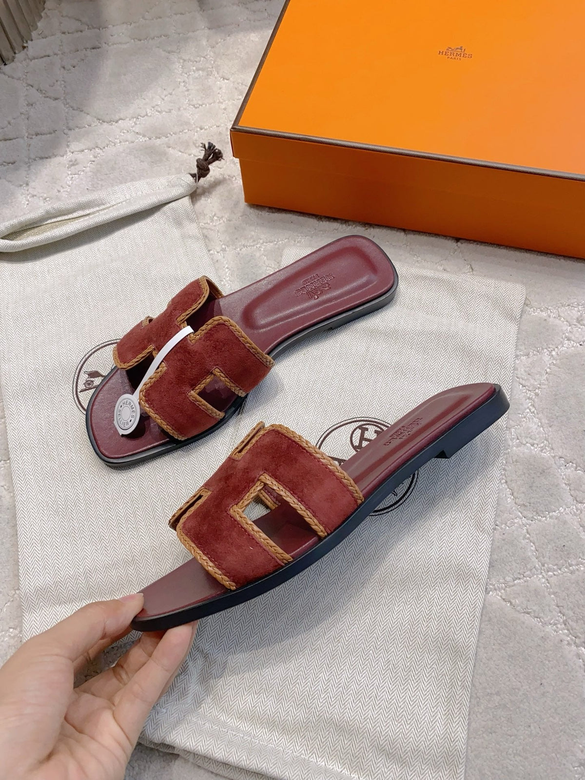 HM 26s Oran Sandal Burgundy Suede Goatskin 724345