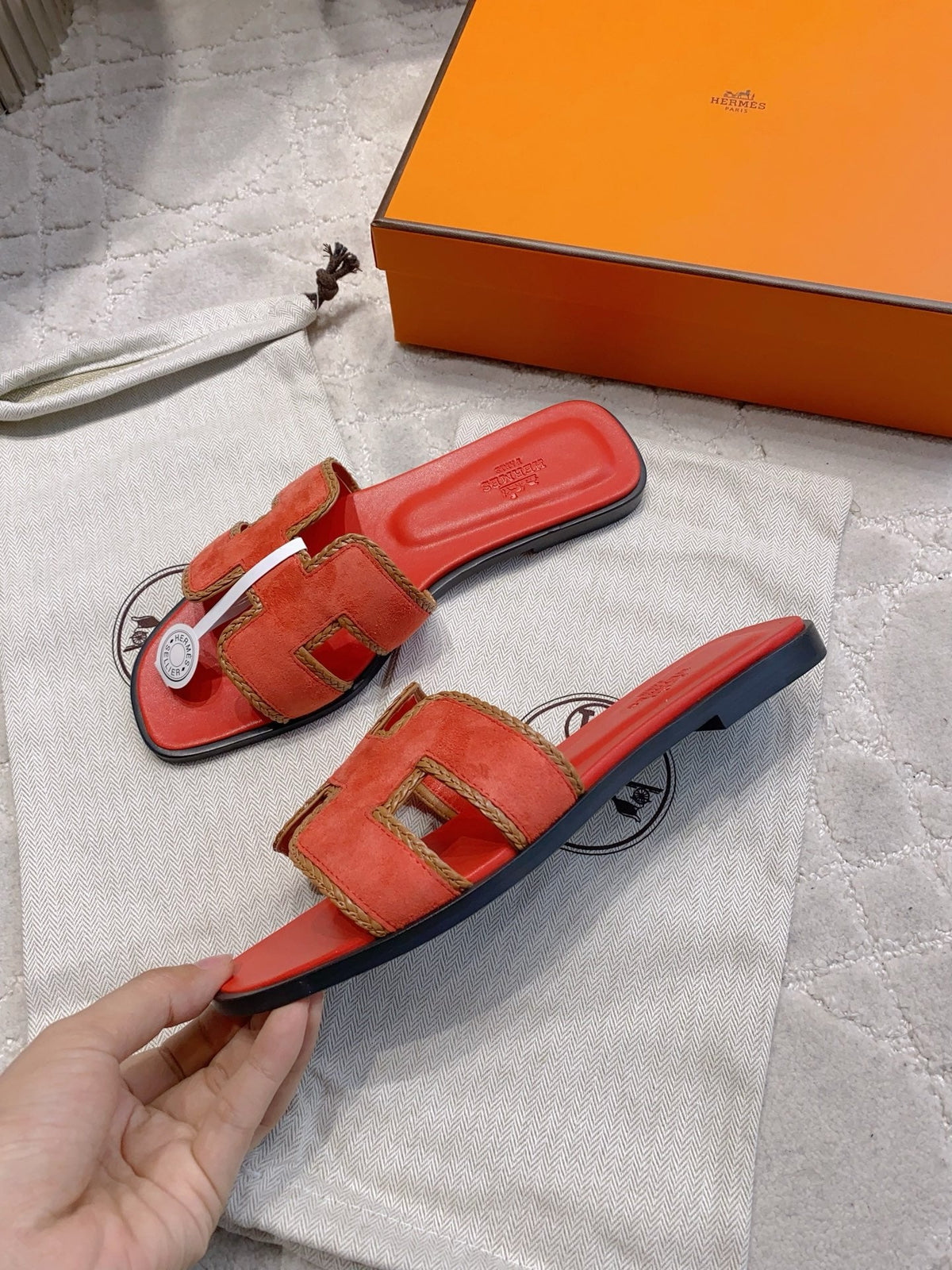 HM 26s Oran Sandal Red Suede Goatskin 724346