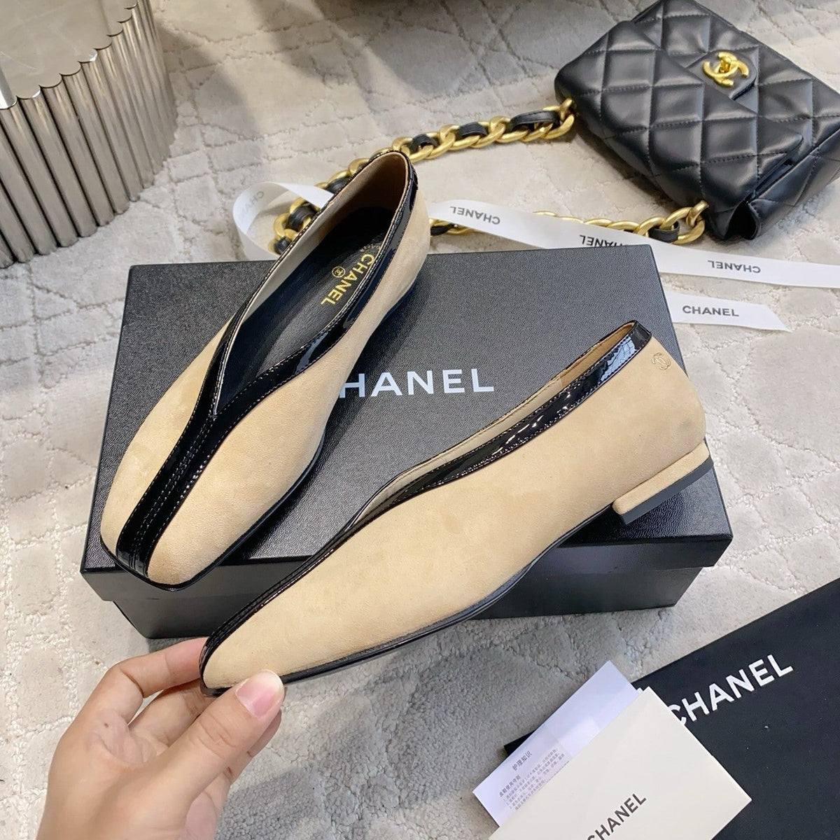 CC 26s Ballet Flat Matthieu Blazy Beige Suede 808129