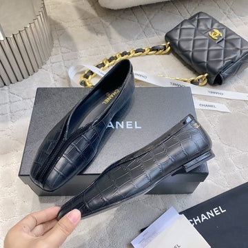 CC 26s Ballet Flat Matthieu Blazy Black Embossed Sheepskin 808124
