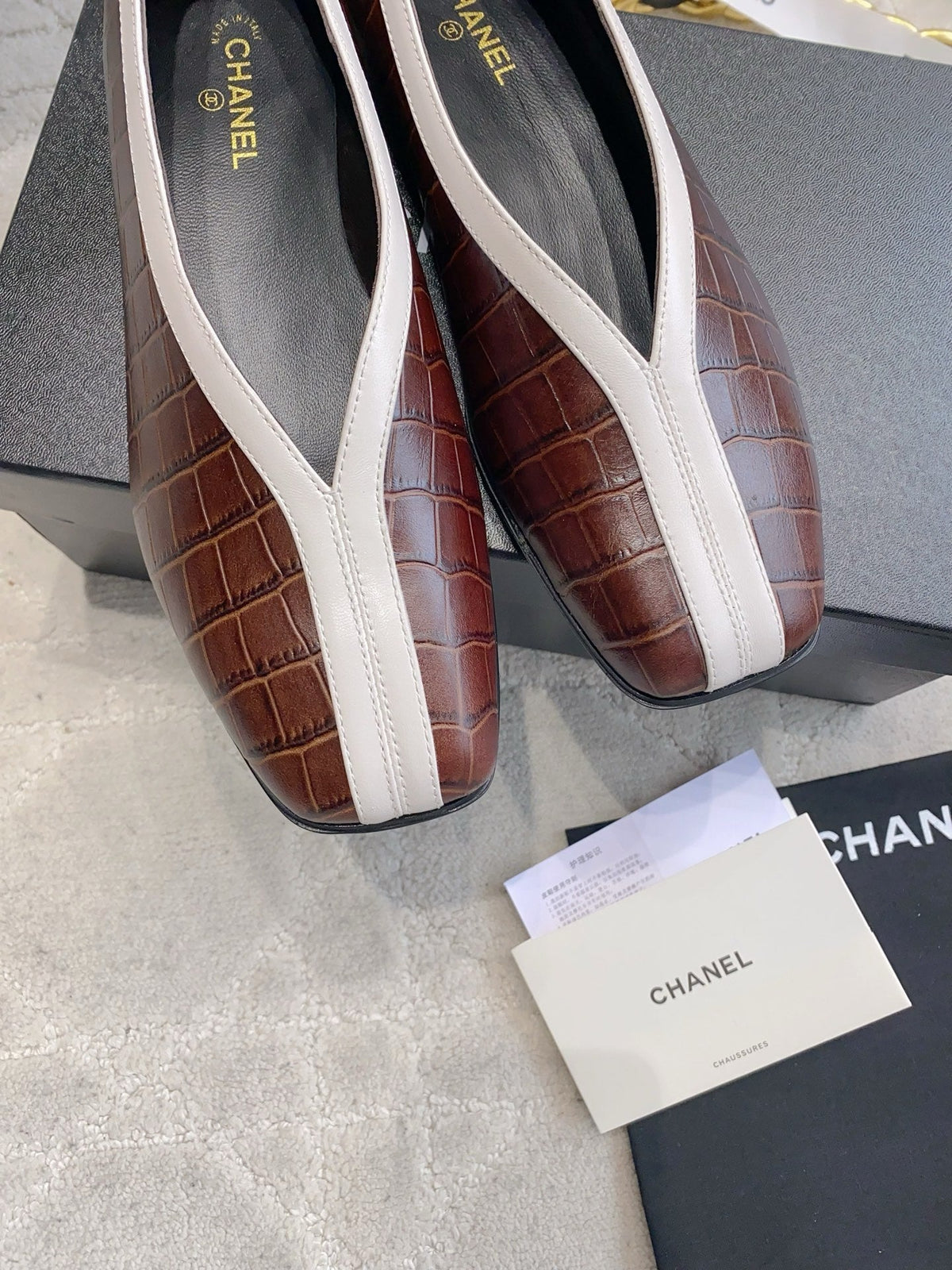 CC 26s Ballet Flat Matthieu Blazy Brown Embossed Sheepskin 808127
