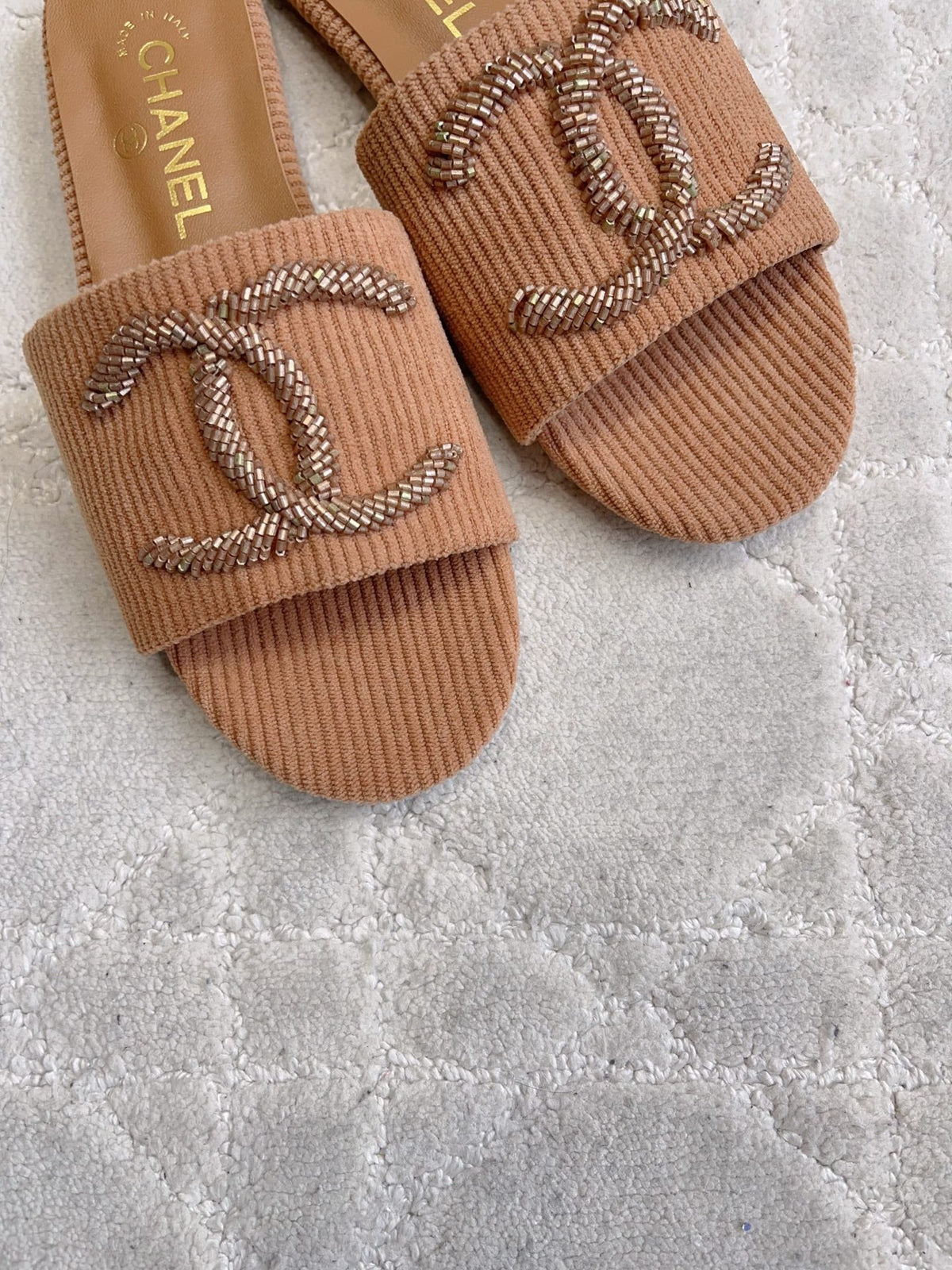 CC 26s Flat Mules Brown Woven Cord 723785