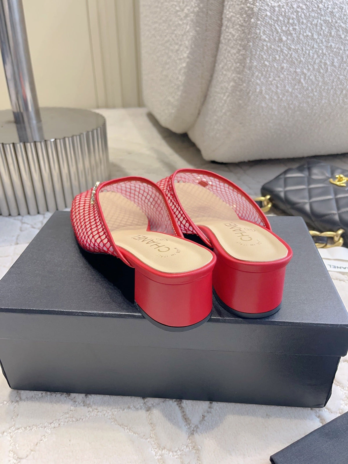 CC Mules 4.5cm Red Mesh 723801