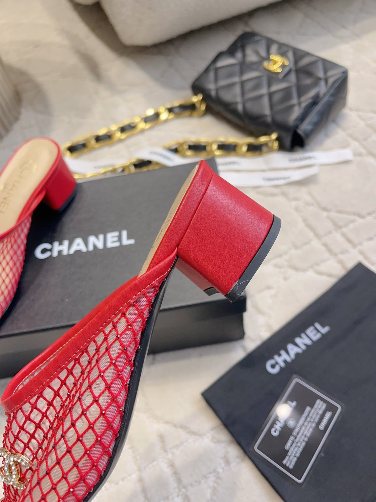 CC Mules 4.5cm Red Mesh 723801