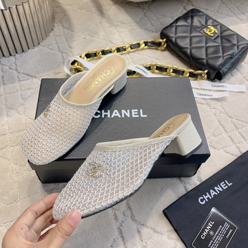 CC Mules 4.5cm White Mesh 723803