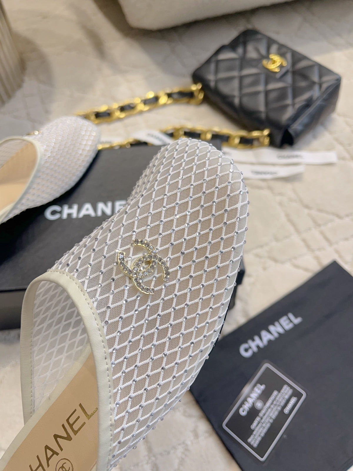 CC Mules 4.5cm White Mesh 723803
