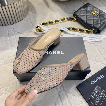 CC Mules 4.5cm Taupe Mesh 723802