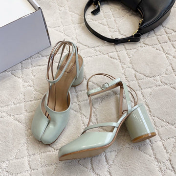 Maison Margiela Tabi Slingback 8cm Pale Mint Patent Leather 808647