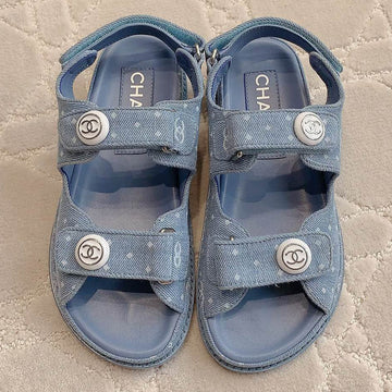 Chanel 2026 Printed Velcro Dad Sandals Fabric 977458