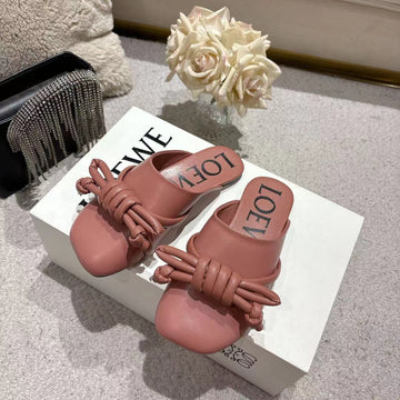 Loewe Flamenco Knot Mule Muted Pink Sheepskin 664824