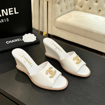 CC 2026 Wedge Sandals 65 White Lambskin 667771