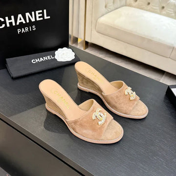 CC 2026 Wedge Sandals 65 Light Brown Suede 667772
