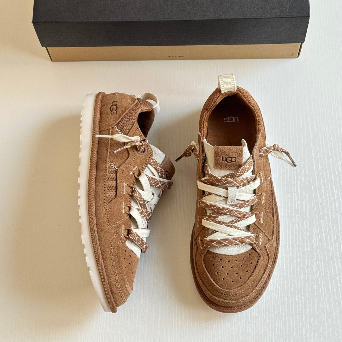 UGG Minimel Casual Sneakers Brown Suede Mesh 664858