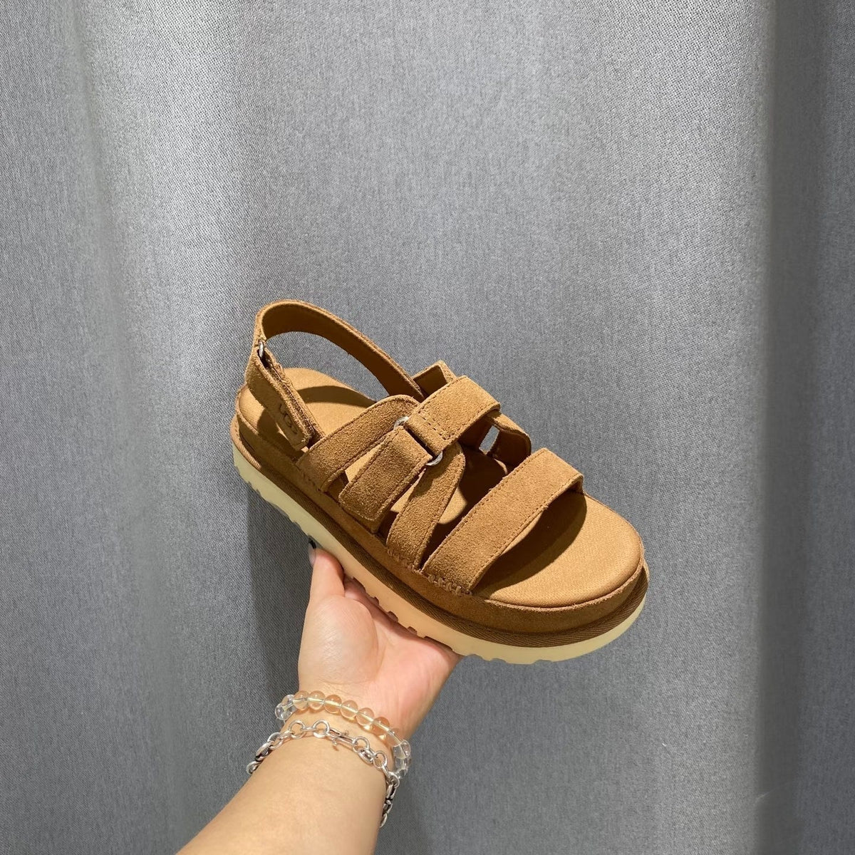 UGG Goldenstar Gleam Sandal Brown Suede 664856