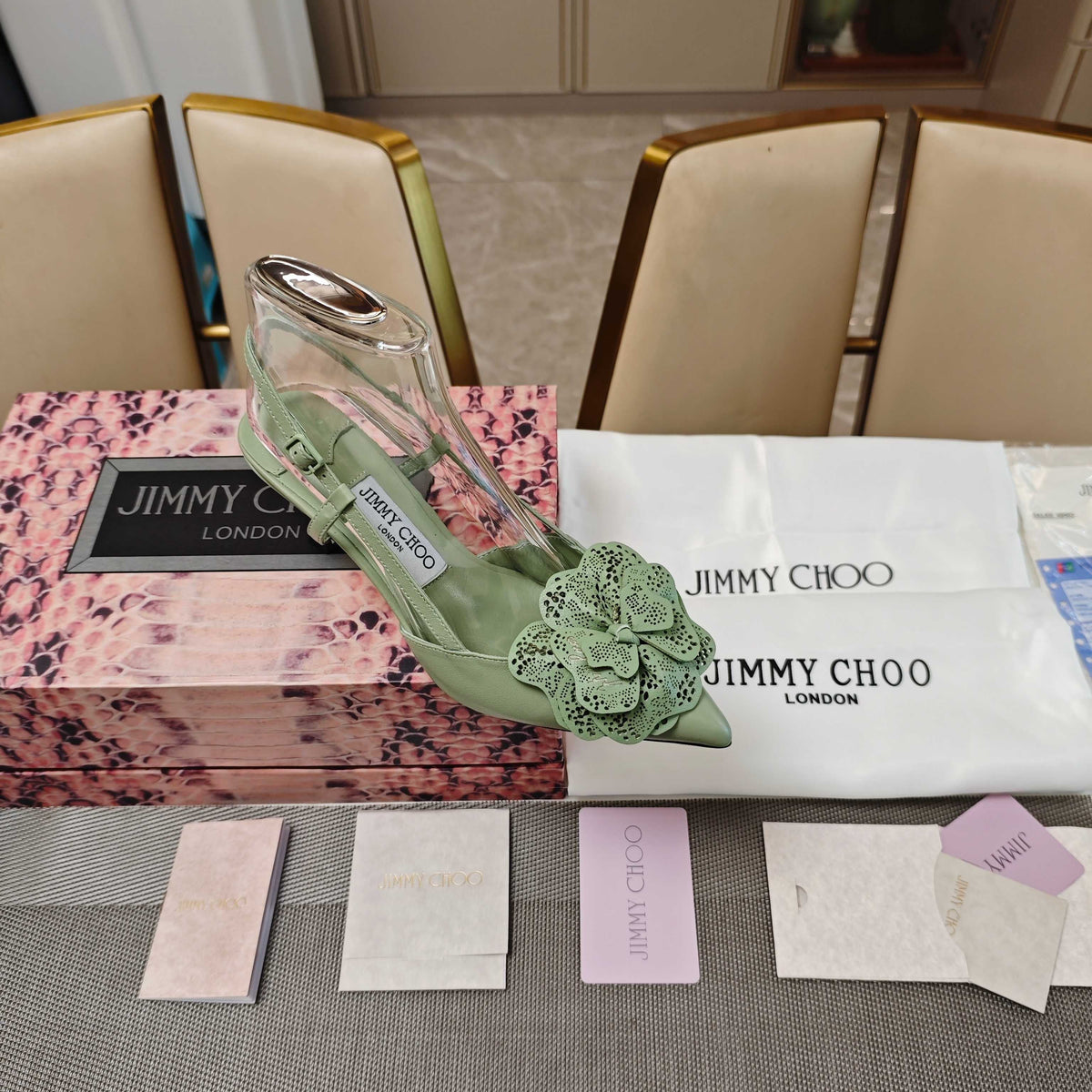 Jimmy Choo Mimmi Pumps 5cm Green Leather 900902