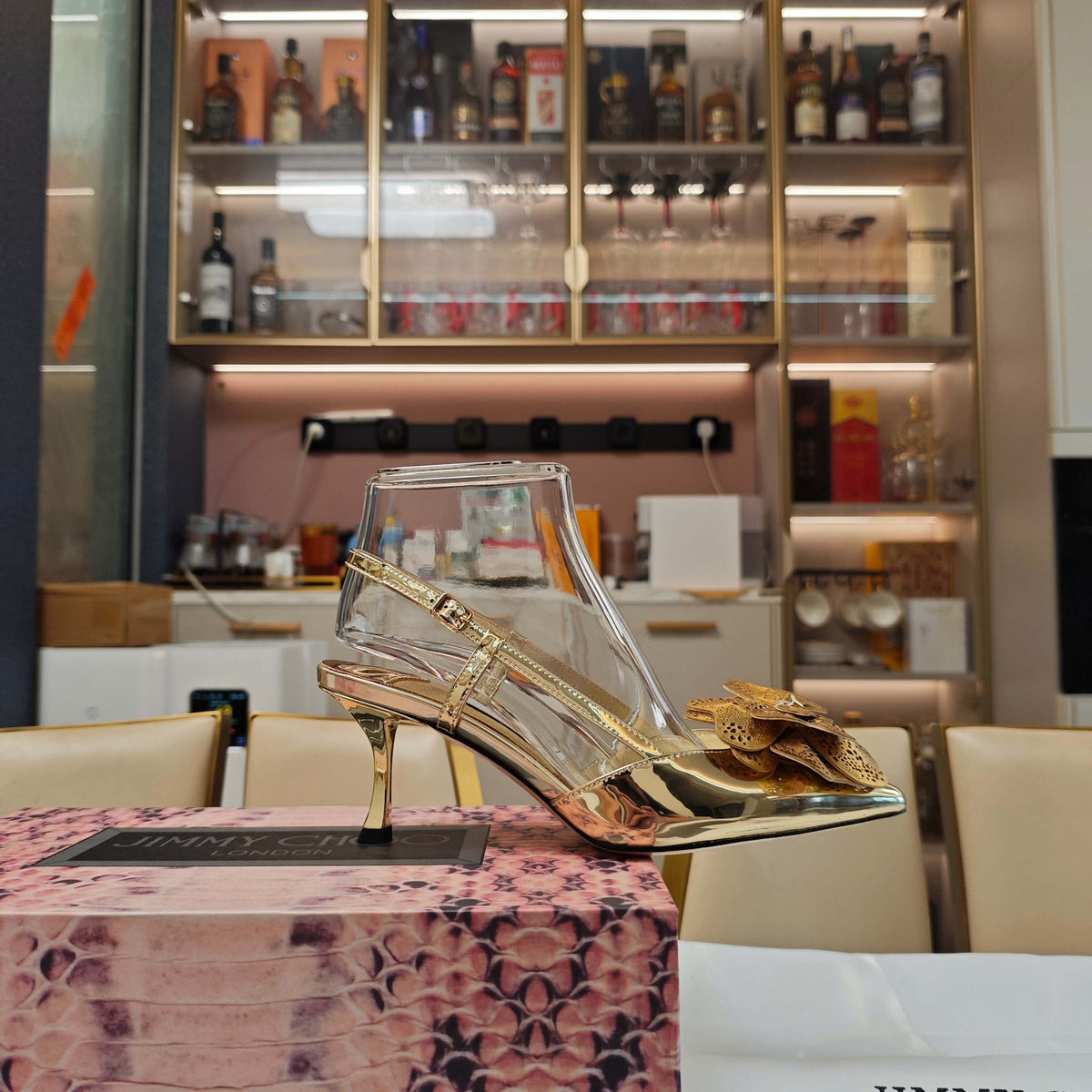 Jimmy Choo Mimmi Pumps 5cm Gold Metallic Leather 900903