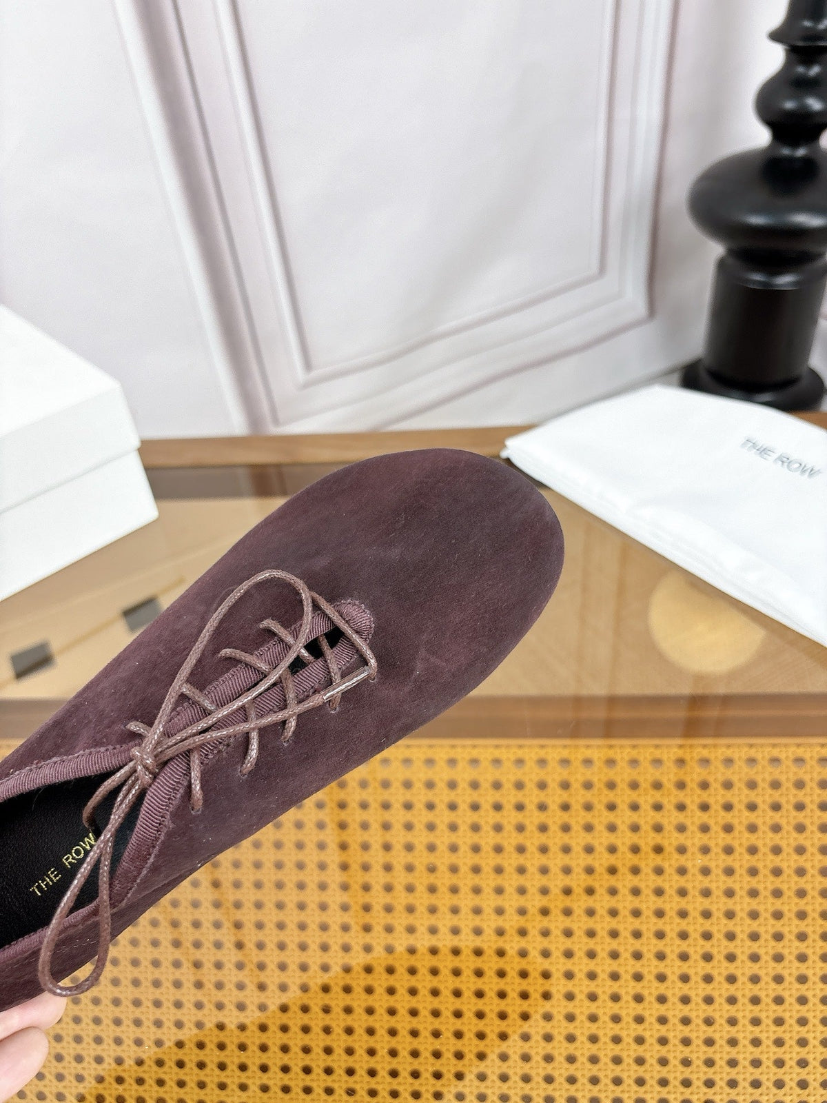 The Row Deep Mouth Slip-on Loafers Coffee Suede 931972