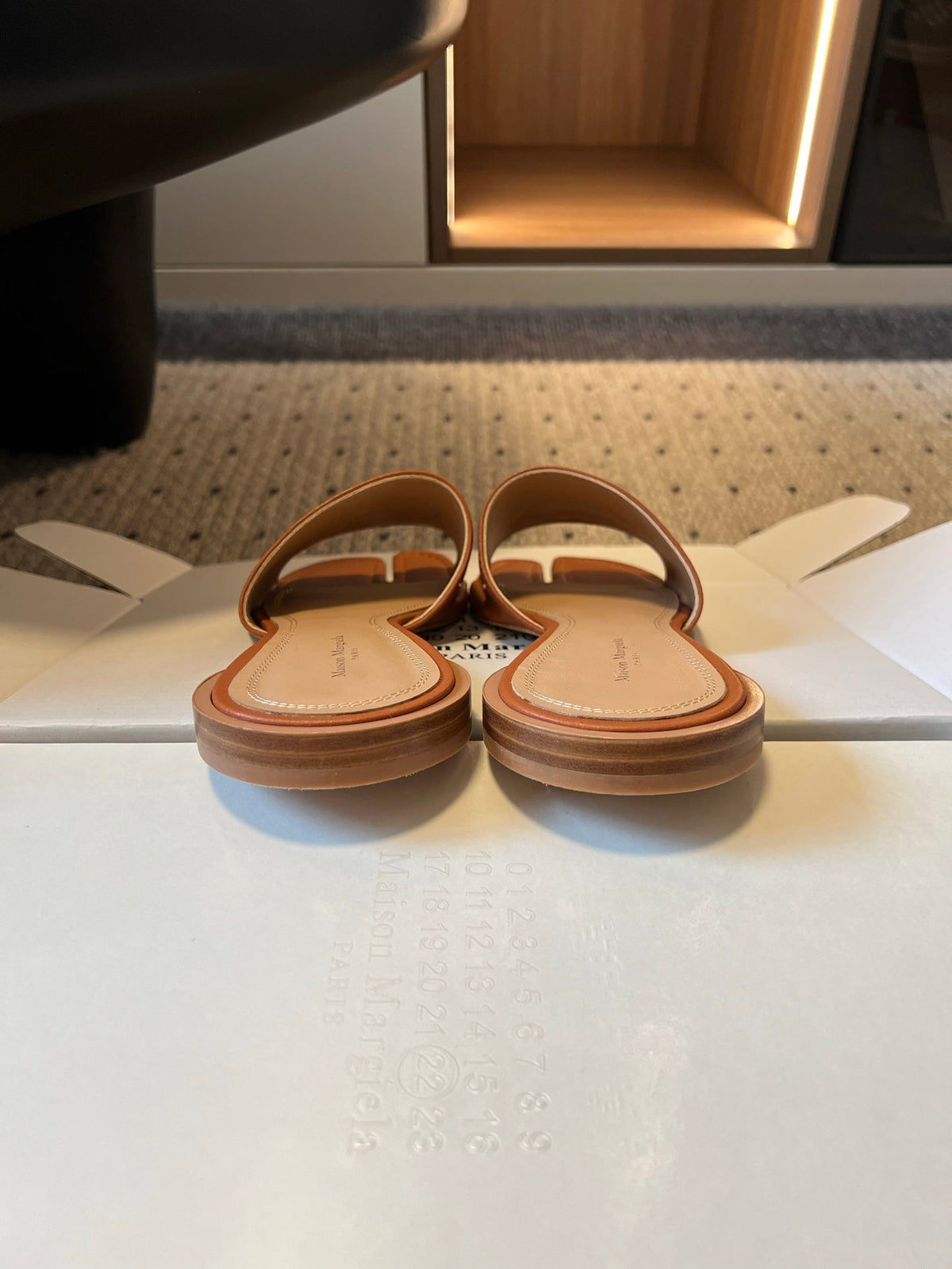Maison Margiela Tabi Flat Mule Brown Sheepskin 803751