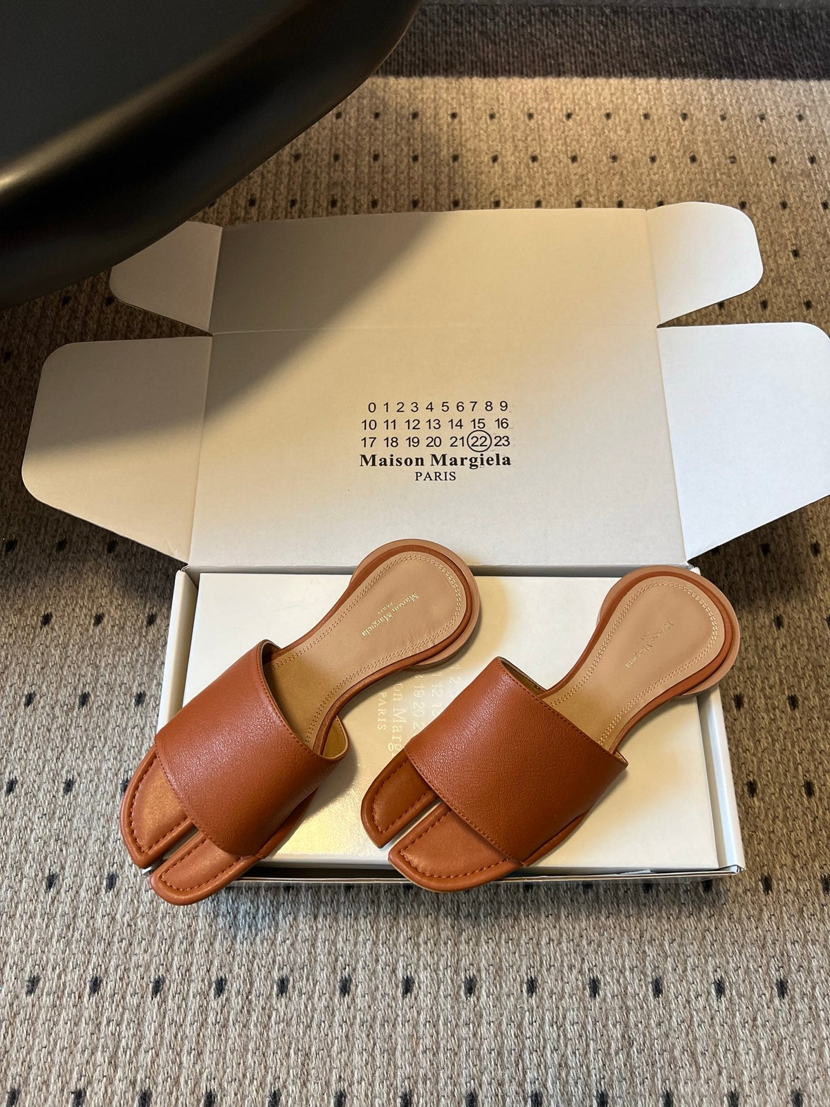 Maison Margiela Tabi Flat Mule Brown Sheepskin 803751