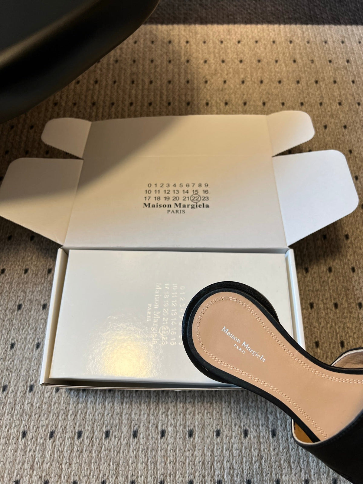 Maison Margiela Tabi Flat Mule Black Sheepskin 803752
