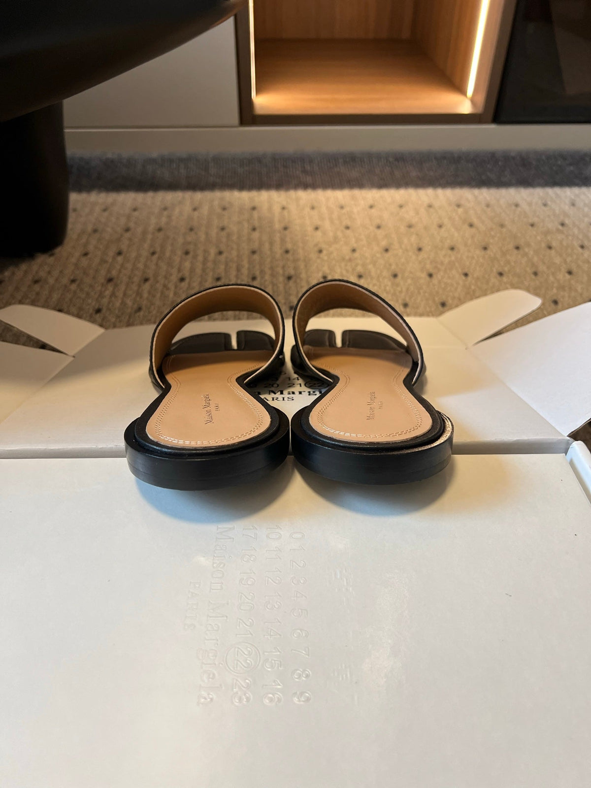 Maison Margiela Tabi Flat Mule Black Sheepskin 803752