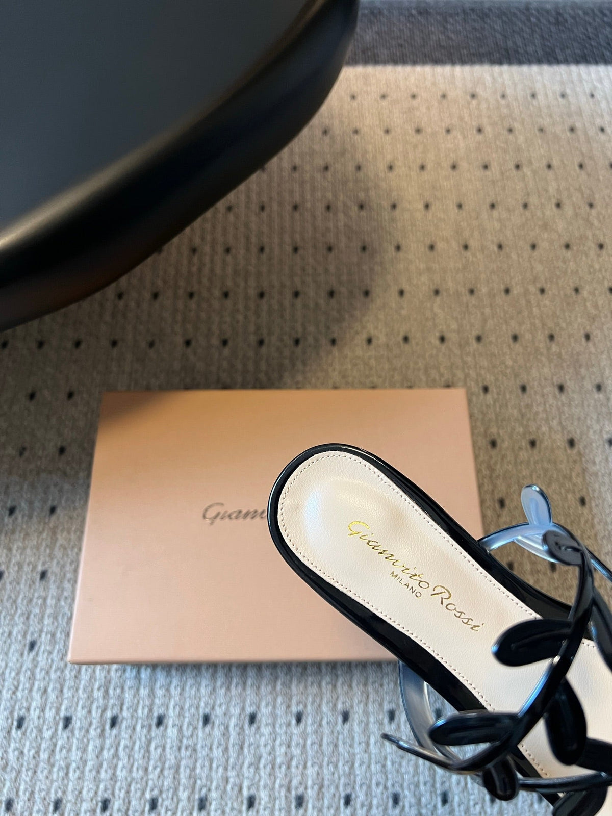 Gianvito Rossi Flavia Flat Sandals Black Sheepskin 803763