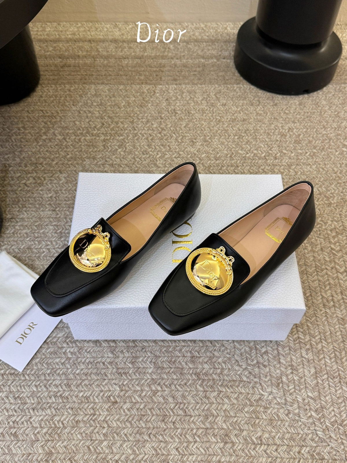 CD Médaillon Loafer Black Sheepskin 835719