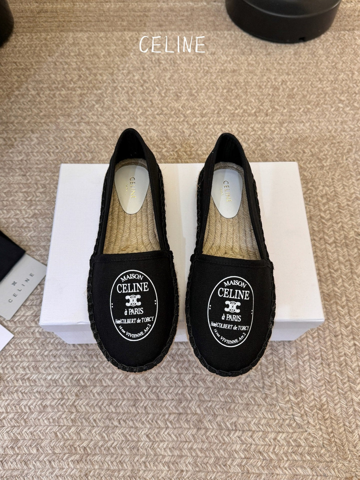 Celine Maison Espadrilles Black Canvas 835903
