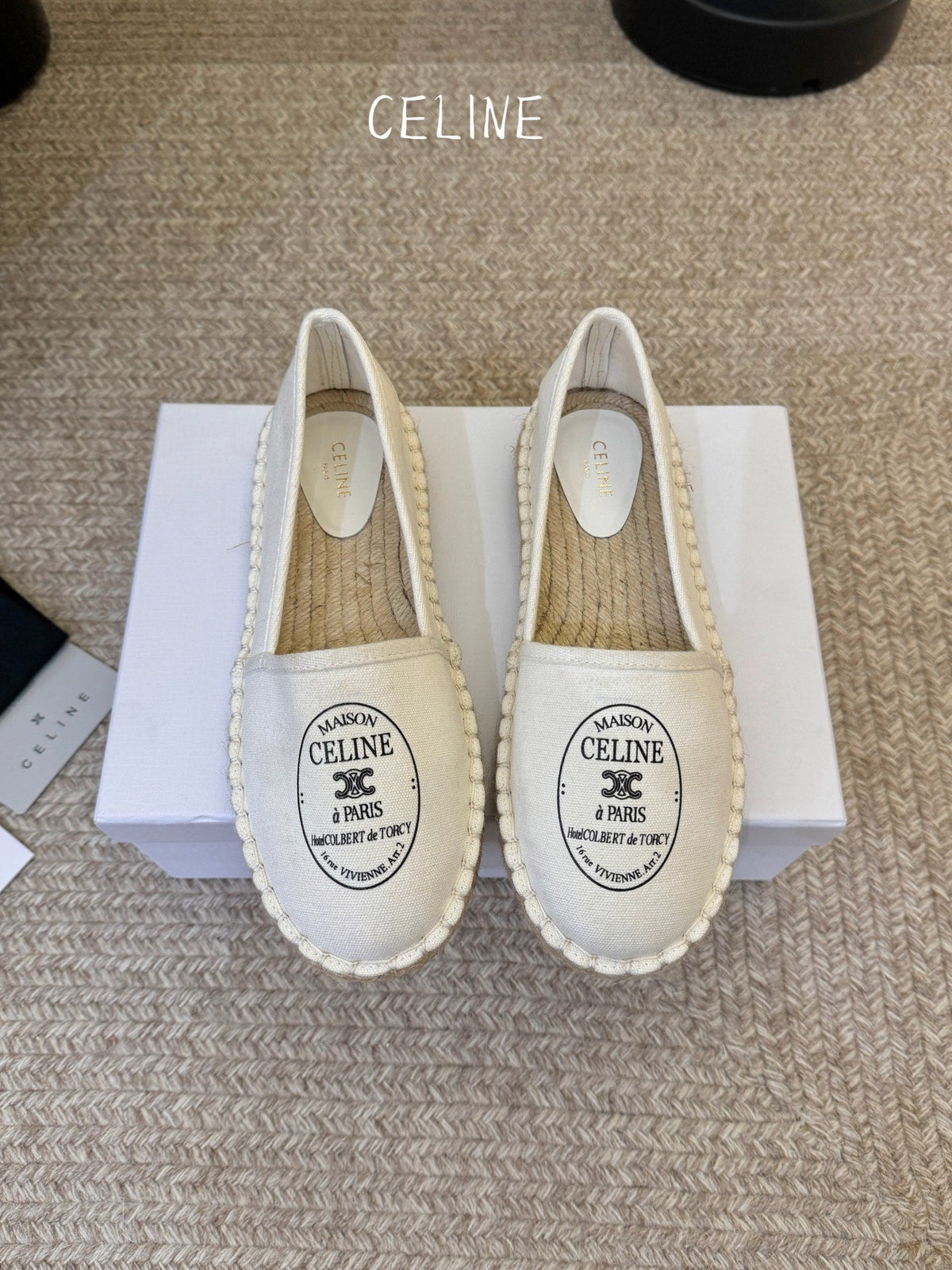 Celine Maison Espadrilles Ecru Canvas 835904