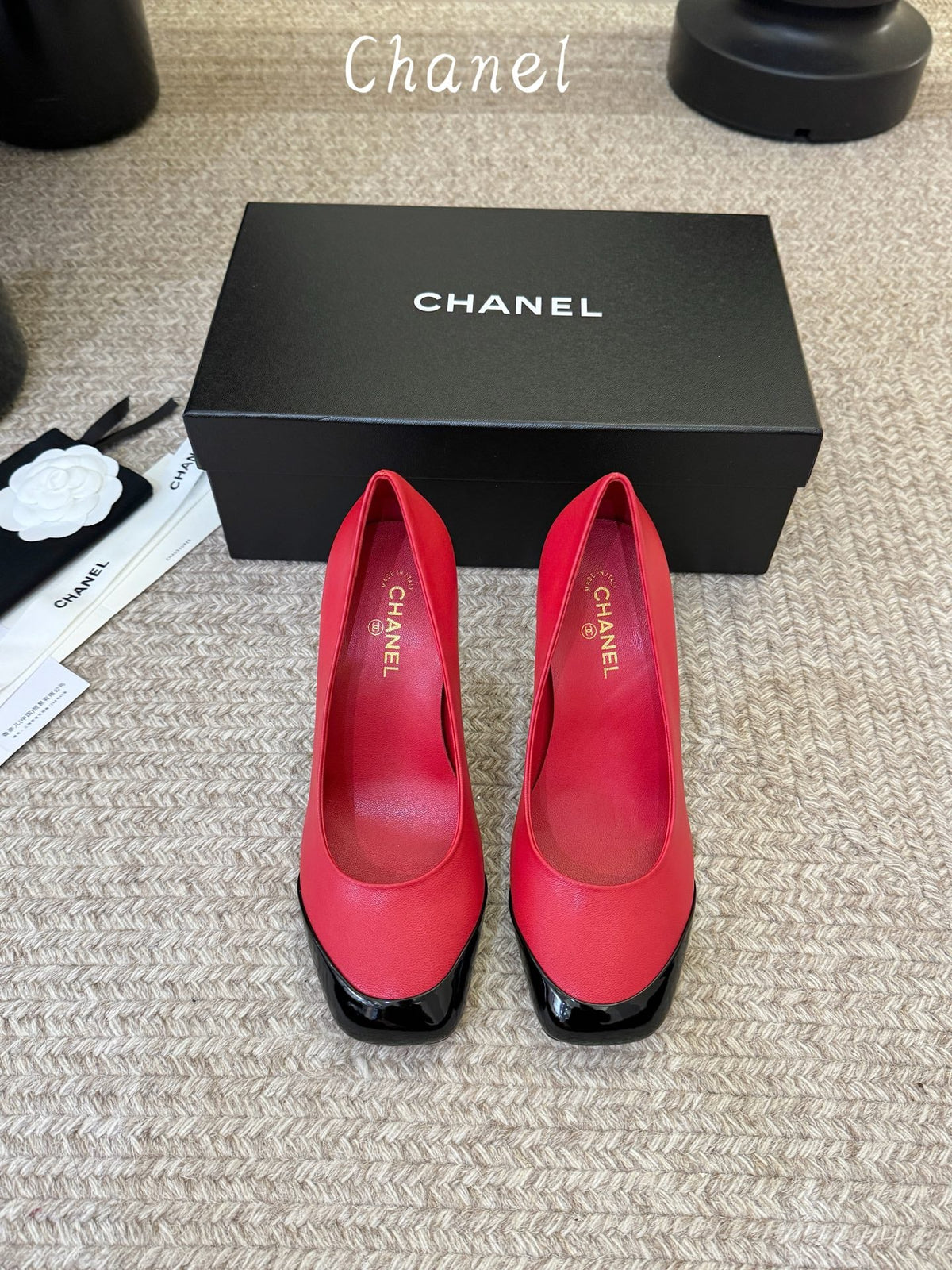 CC 26s Square Toe Pump Red Sheepskin 835679