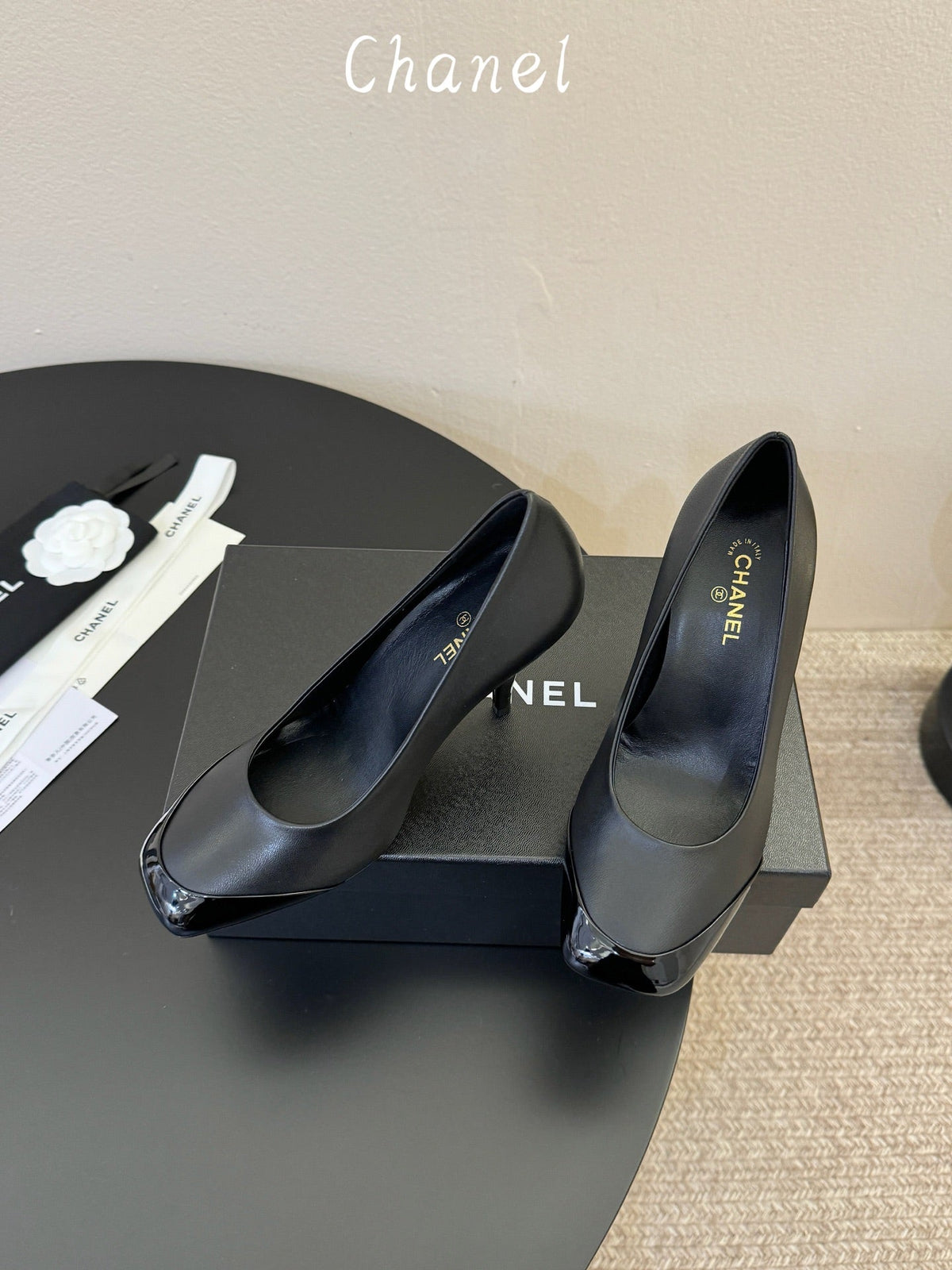 CC 26s Square Toe Pump Black Sheepskin 835682