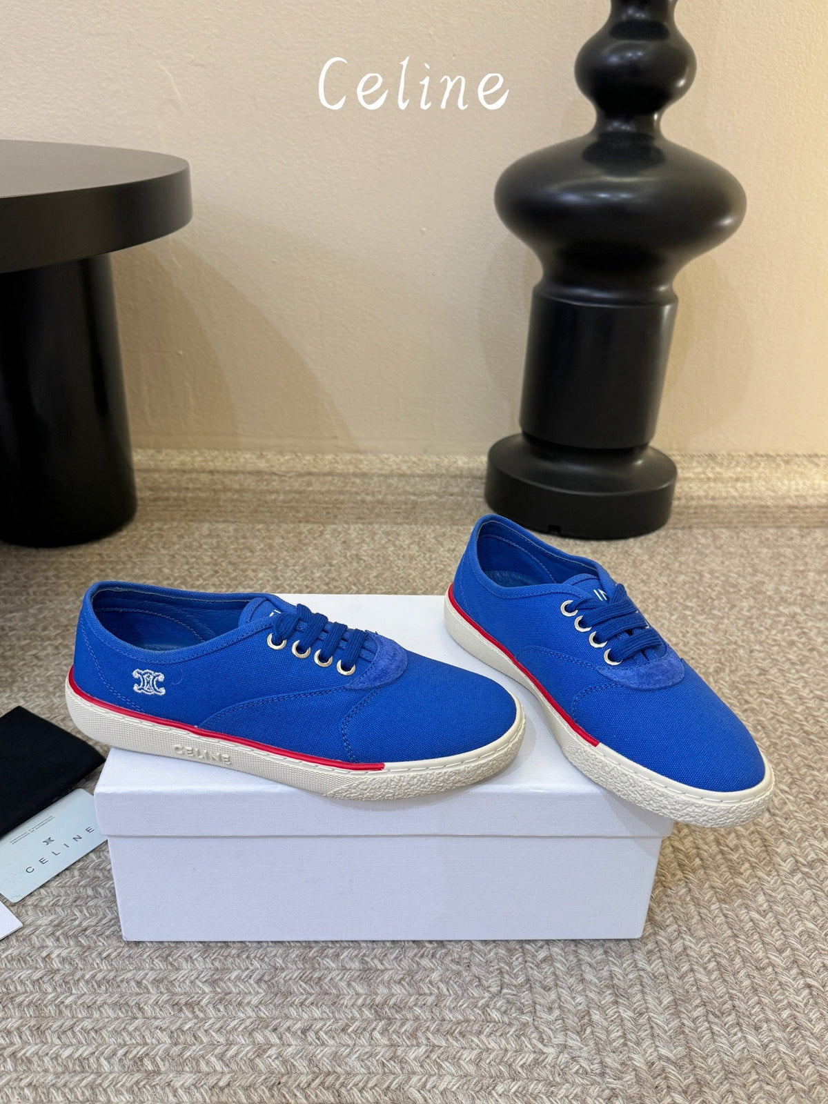Celine Alan Sneaker Blue Canvas Suede 835908