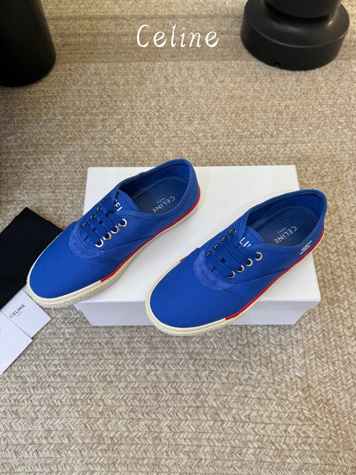Celine Alan Sneaker Blue Canvas Suede 835908