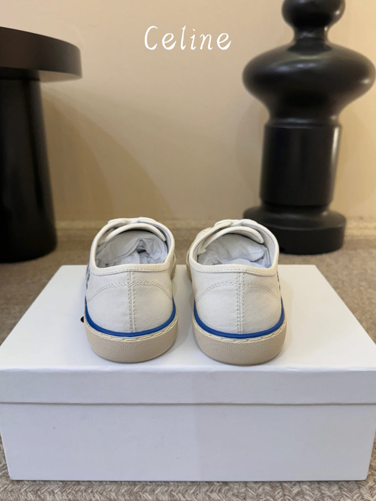 Celine Alan Sneaker White Canvas Suede 835909