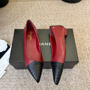 CC 26ss Ballet Flat Black Burgundy Lambskin 835692