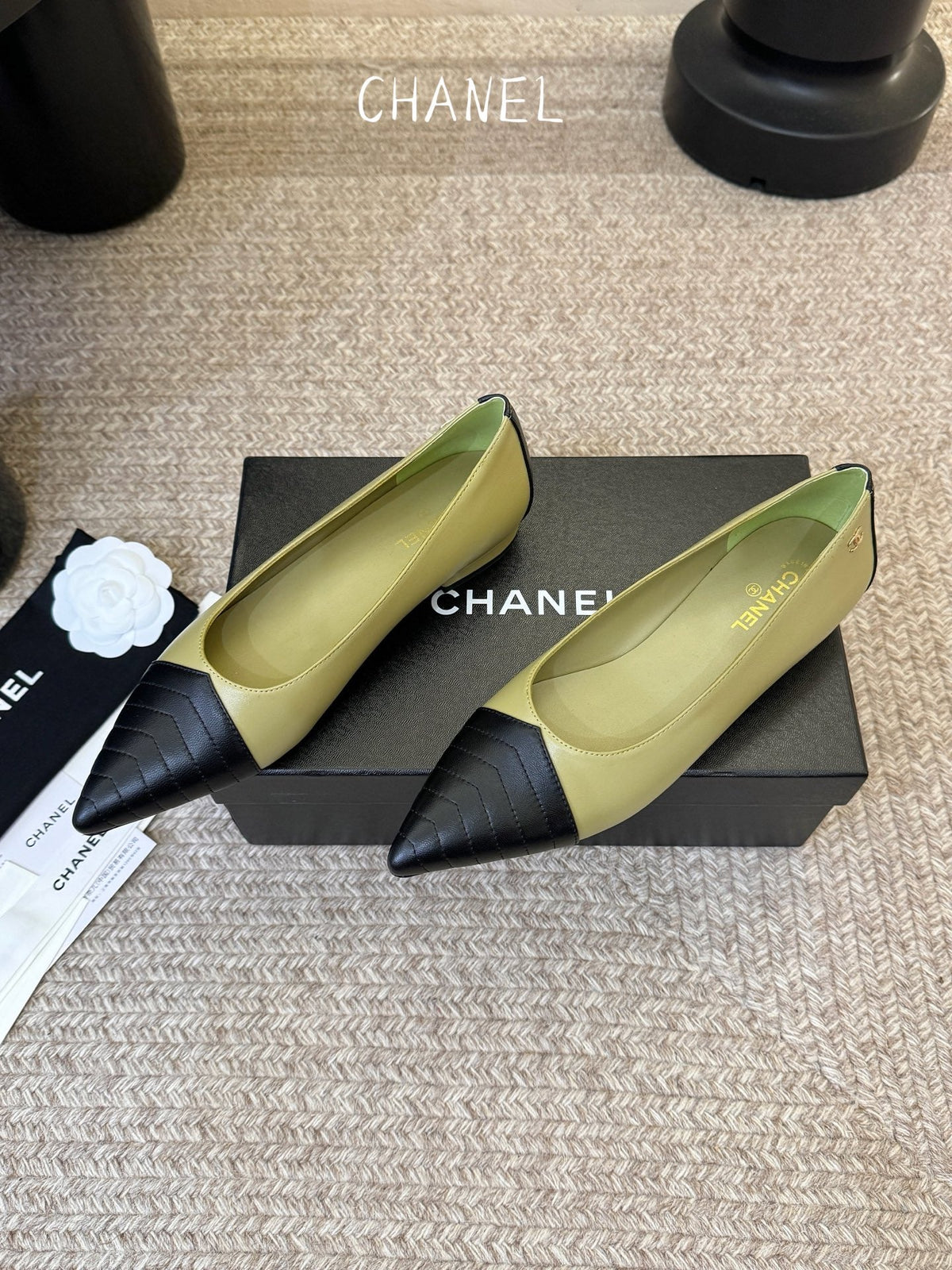 CC 26ss Ballet Flat Black Olive Lambskin 835694