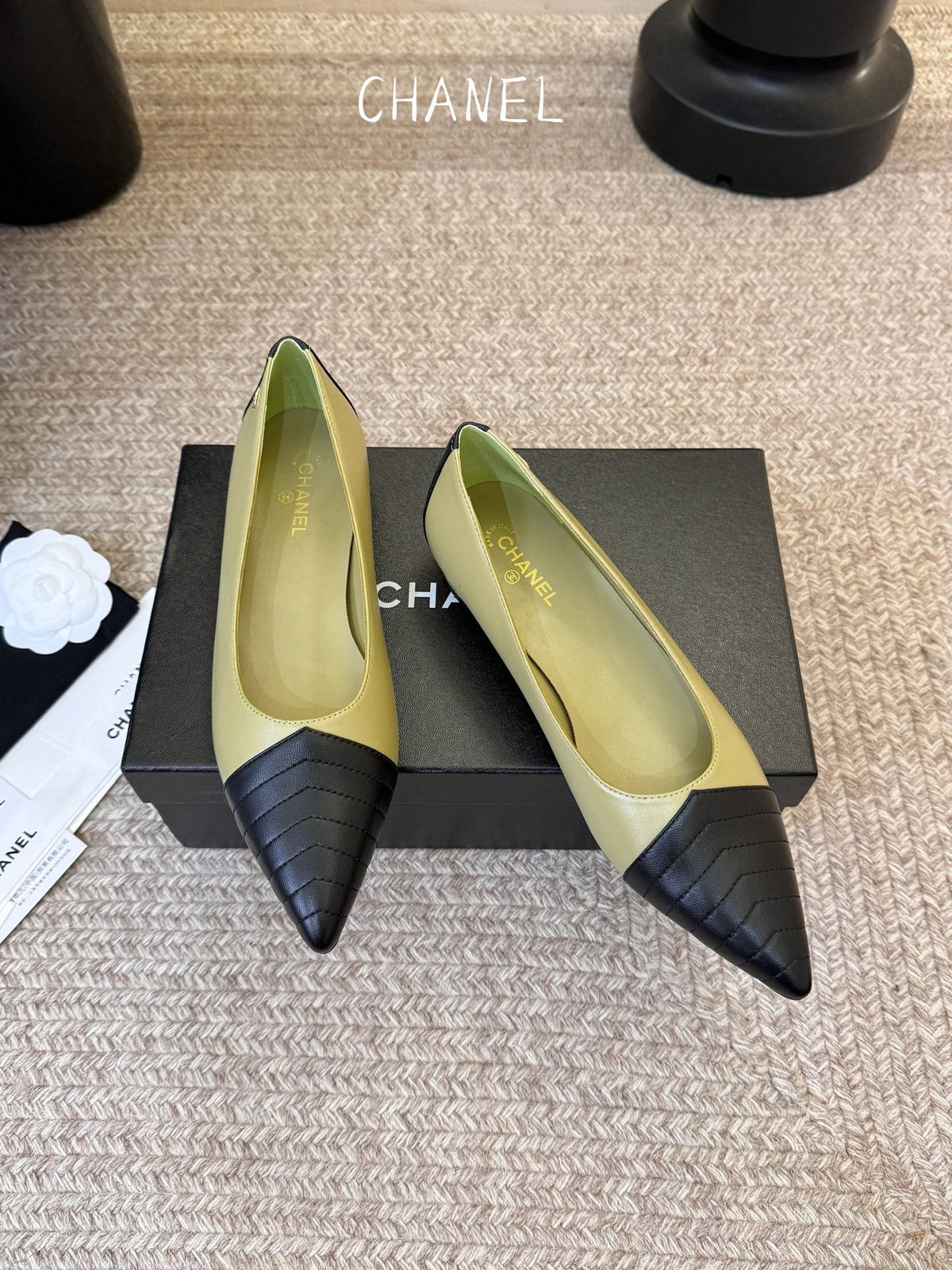 CC 26ss Ballet Flat Black Olive Lambskin 835694