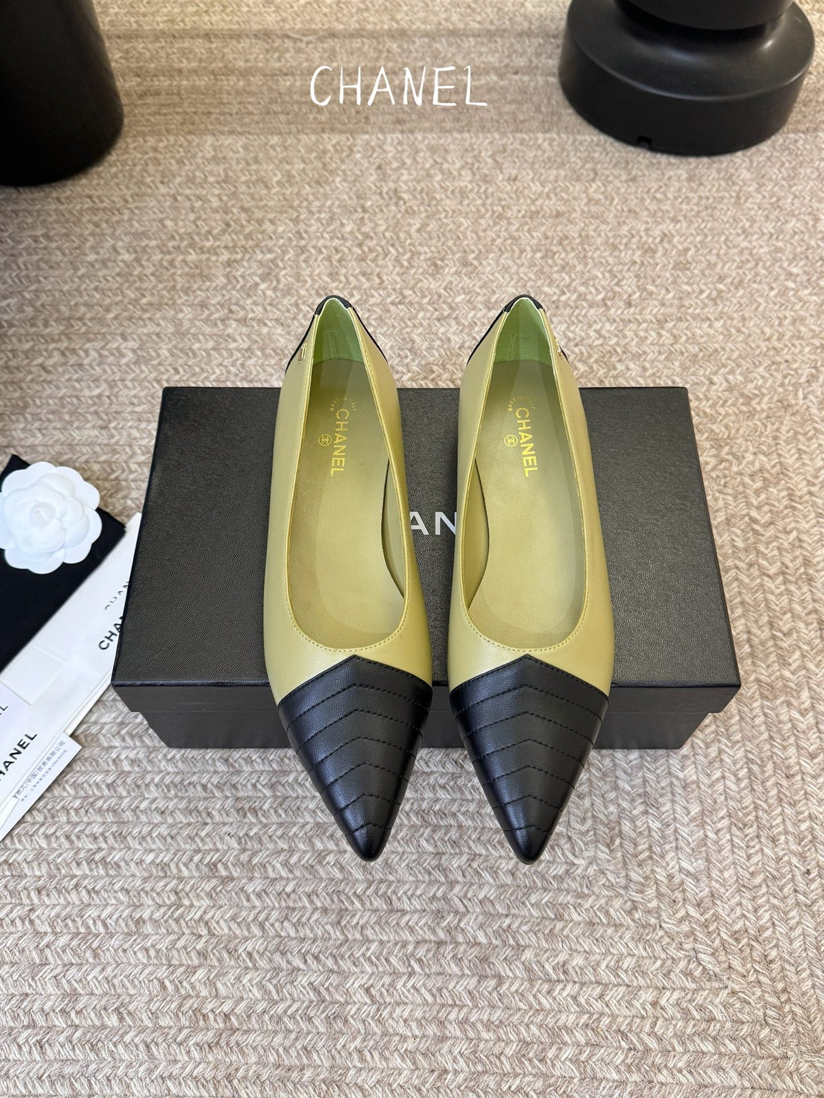 CC 26ss Ballet Flat Black Olive Lambskin 835694