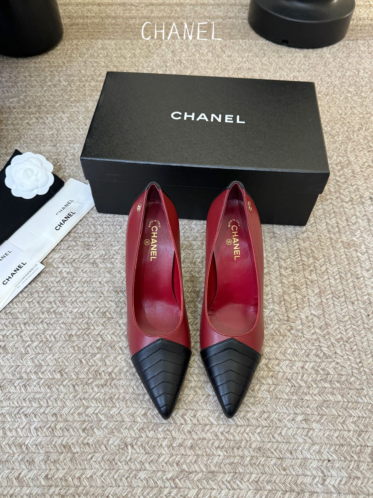 CC 26ss Pump Black Burgundy Lambskin 835699