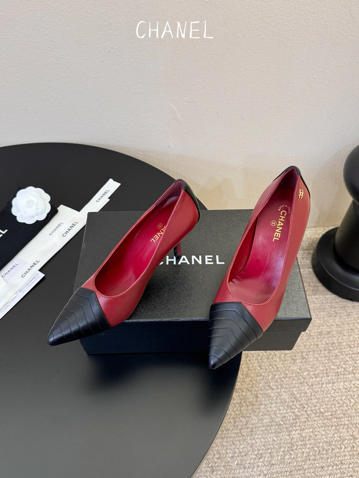 CC 26ss Pump Black Burgundy Lambskin 835699