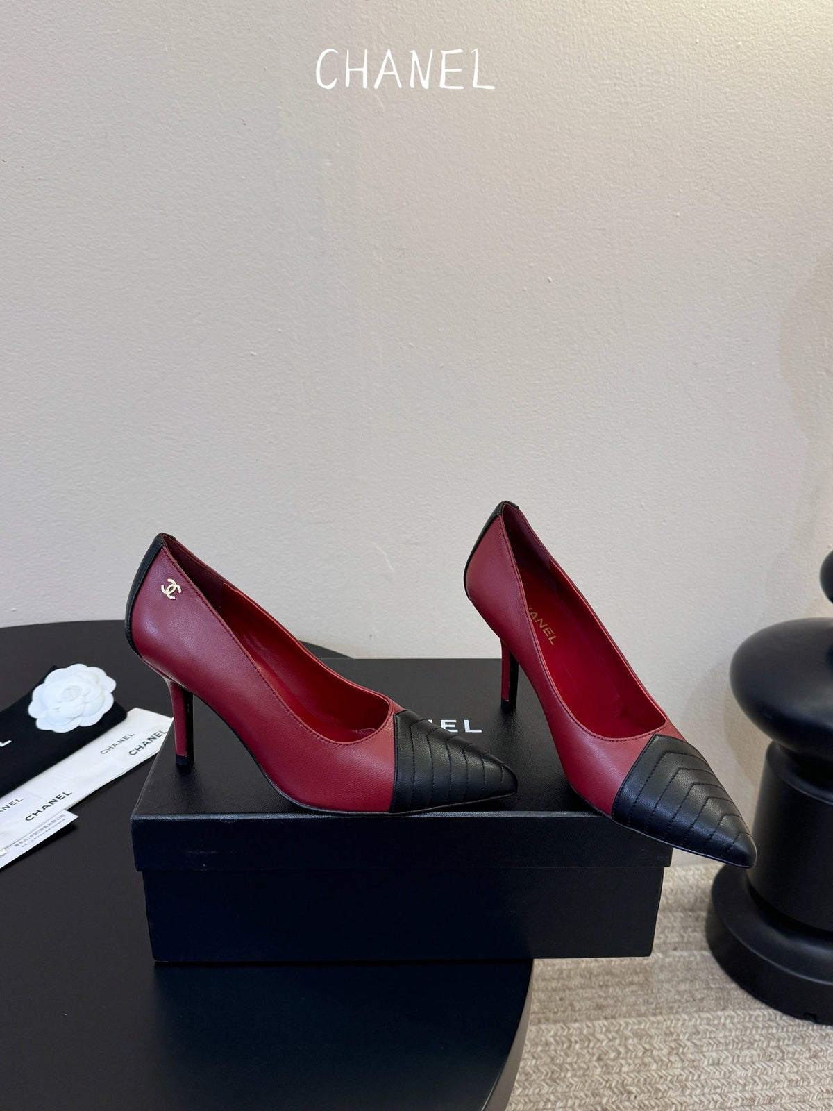 CC 26ss Pump Black Burgundy Lambskin 835699