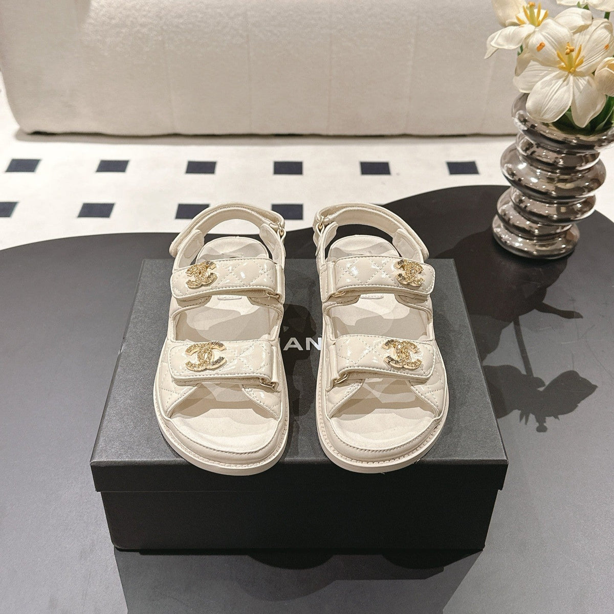cc 25p dad sandal cream leather 237558