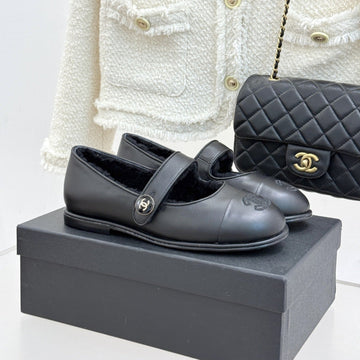 CC 25A Mary Janes Black Sheepskin And Lambswool 404667
