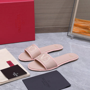 VLogo Torchon Slide Sandal Light Pink Leather Canvas 941250