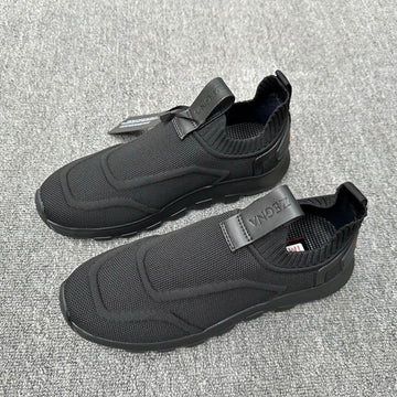 Zegna Men's Techmerino Slip-On Sneakers Full Black Fabric 166085