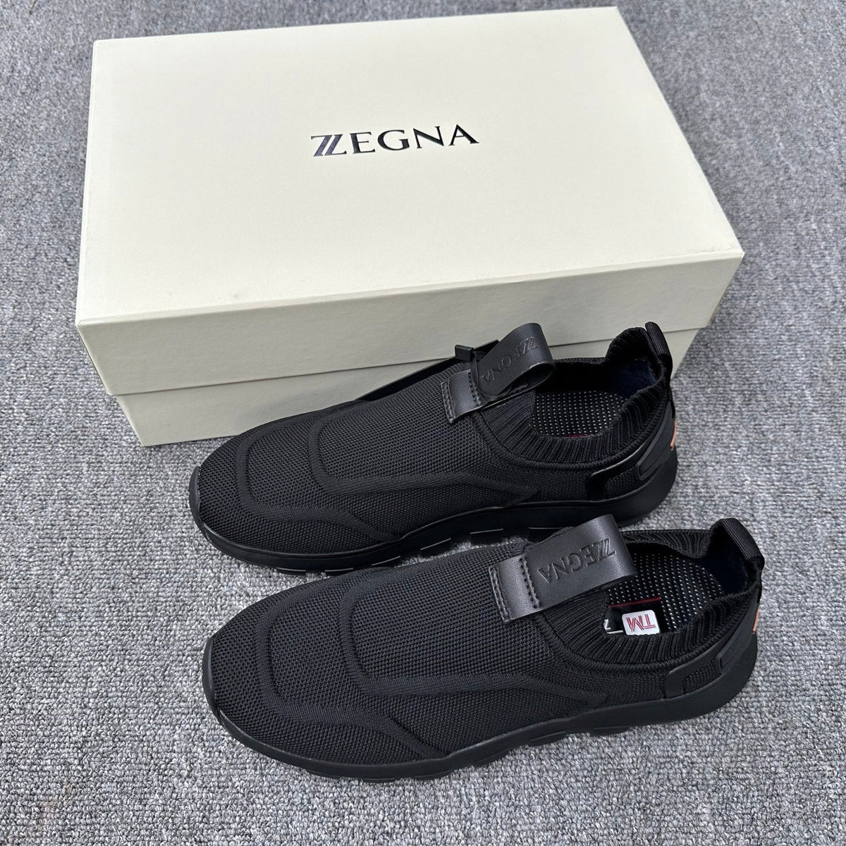 Zegna Men's Techmerino Slip-On Sneakers Full Black Fabric 166085