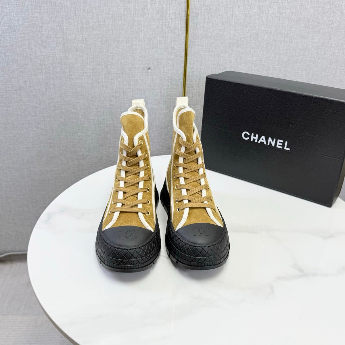 CC 26s High-Top Sneakers Dark Beige Suede Calfskin 972651