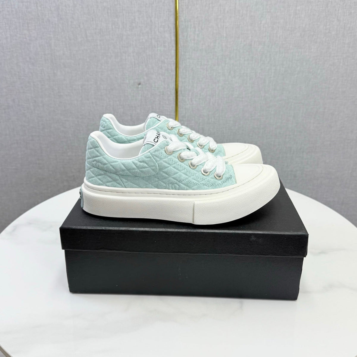 CC 26s Platform Sole Sneakers Mint Blue Canvas 972896