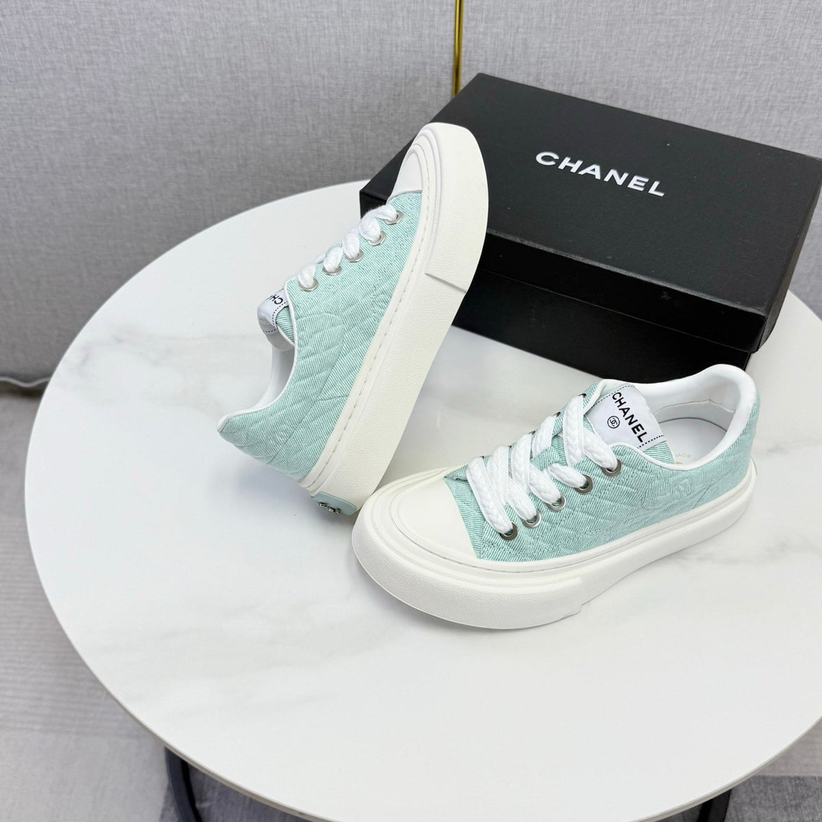 CC 26s Platform Sole Sneakers Mint Blue Canvas 972896